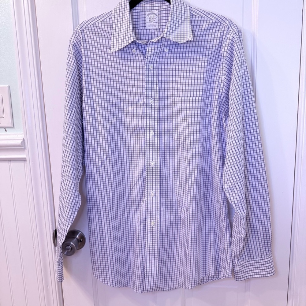 Brooks Brothers Blue Gingham Button Down Shirt